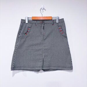 GRENIER Navy &‎ White Striped Skirt – Casual Stretch Cotton | Size 9 *